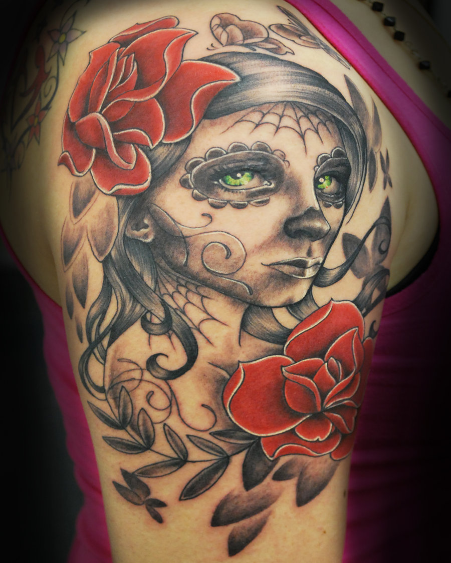 20 Sugar Skull Tattoo Designs For Womens Flawssy
