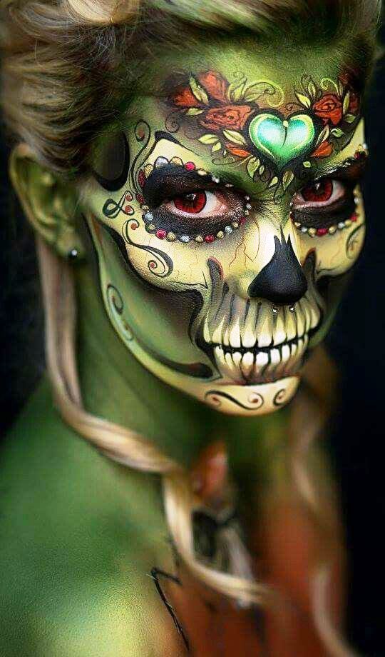 30 Sugar Skull Halloween Makeup Ideas to Look Scary - Flawssy