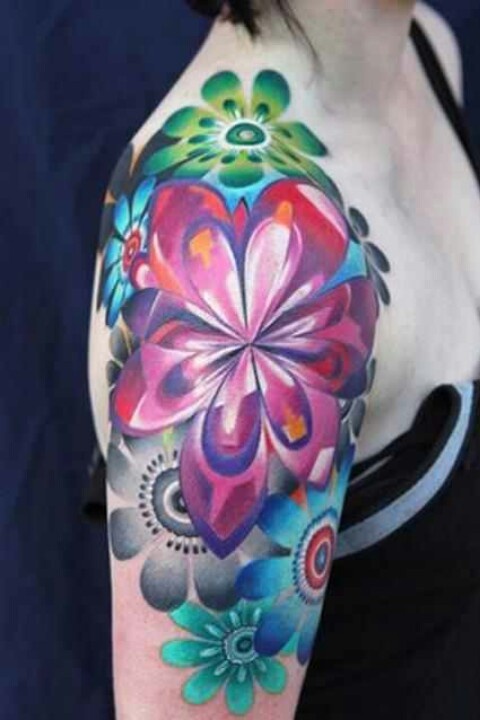 Geometric Tattoo Flower Ideas - Flawssy