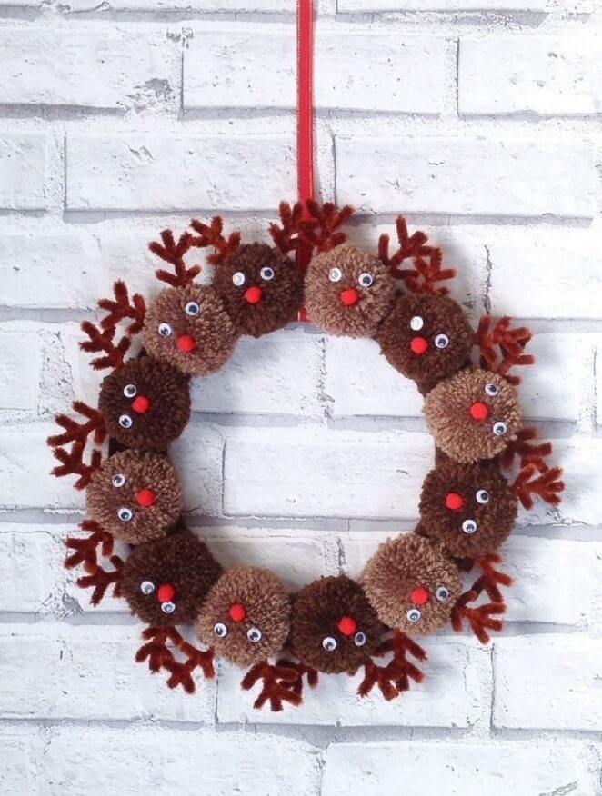 A Rudolph Christmas wreath 