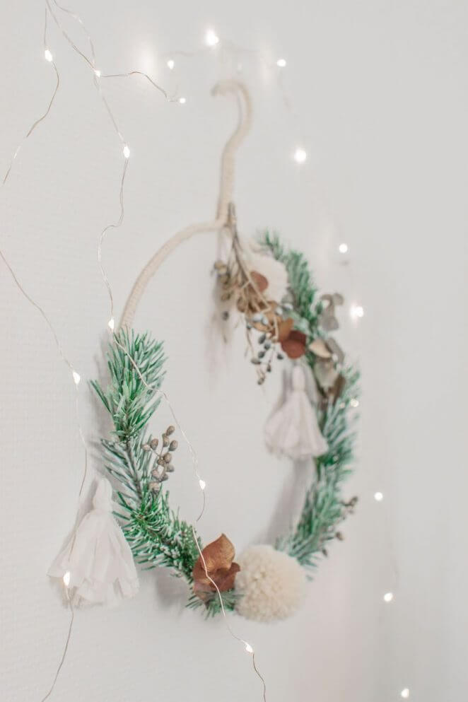 A bohemian Christmas wreath 