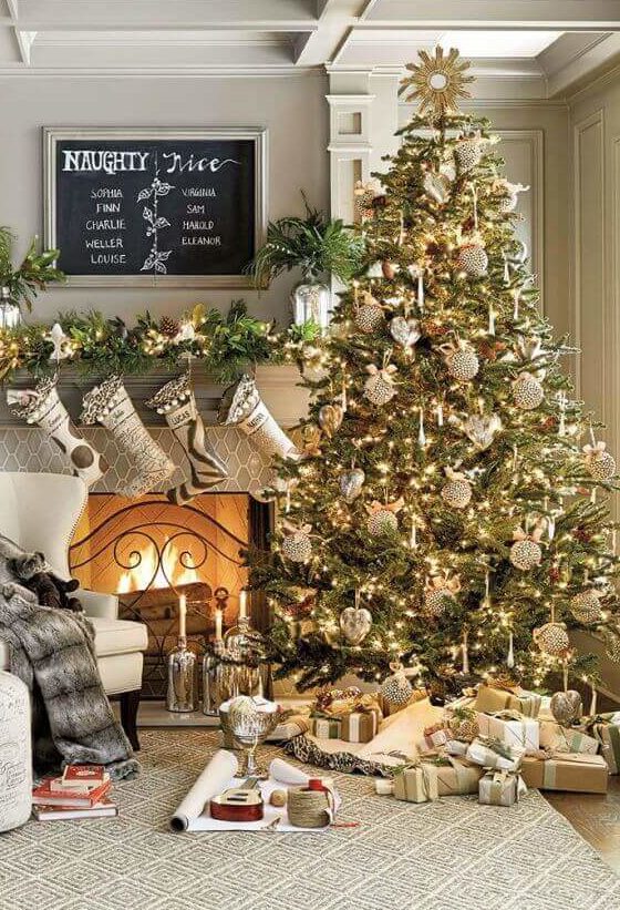 A golden Christmas tree