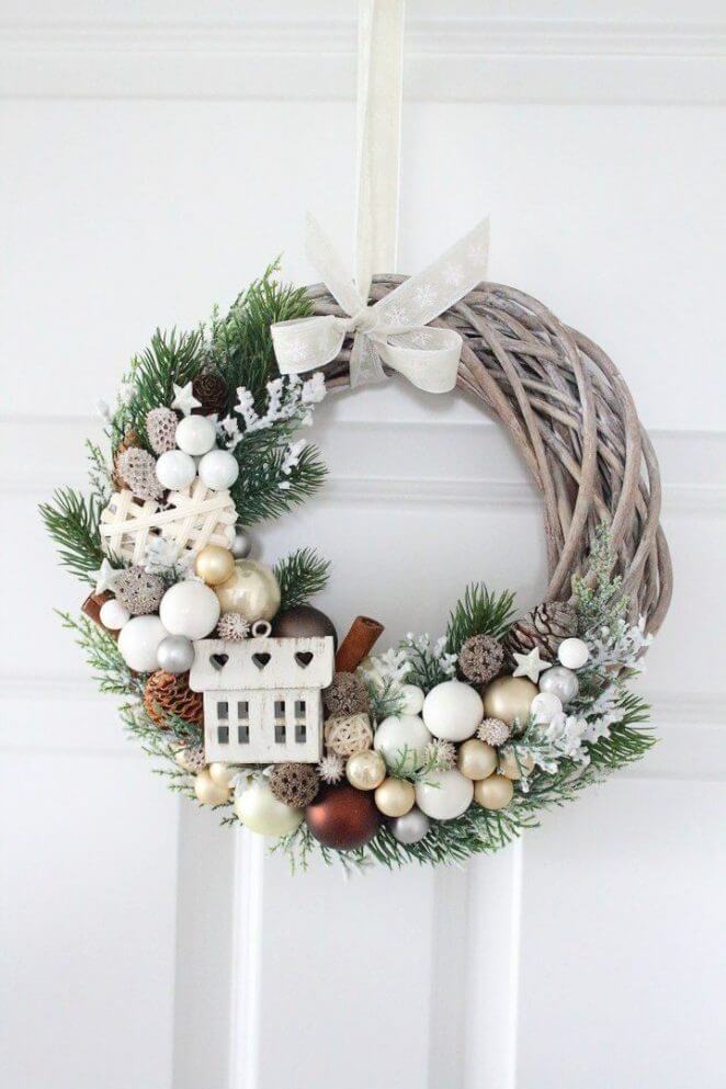 A maximalist Christmas wreath 