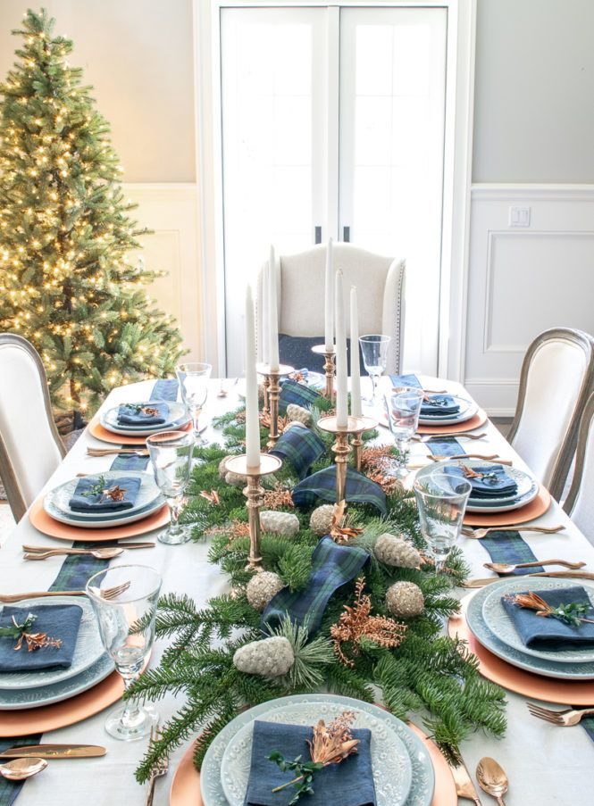 A traditional table in blue and green-compressed