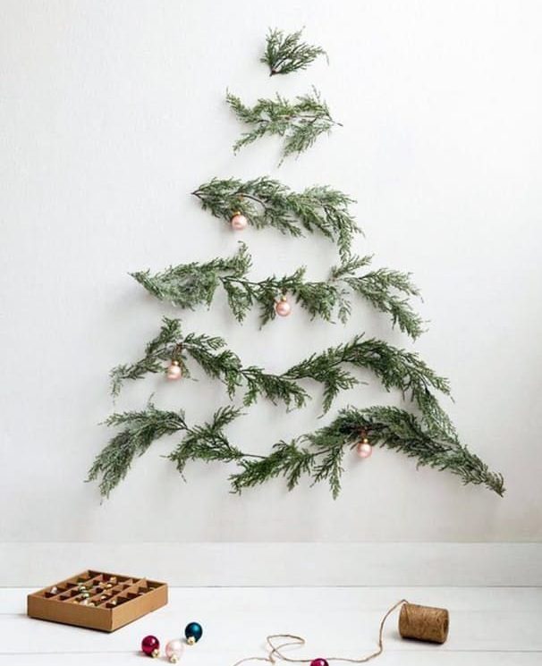 A wall tree with fir branches