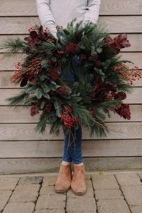An XXL Christmas wreath 
