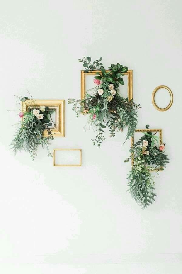 Christmas wreath in a frame
