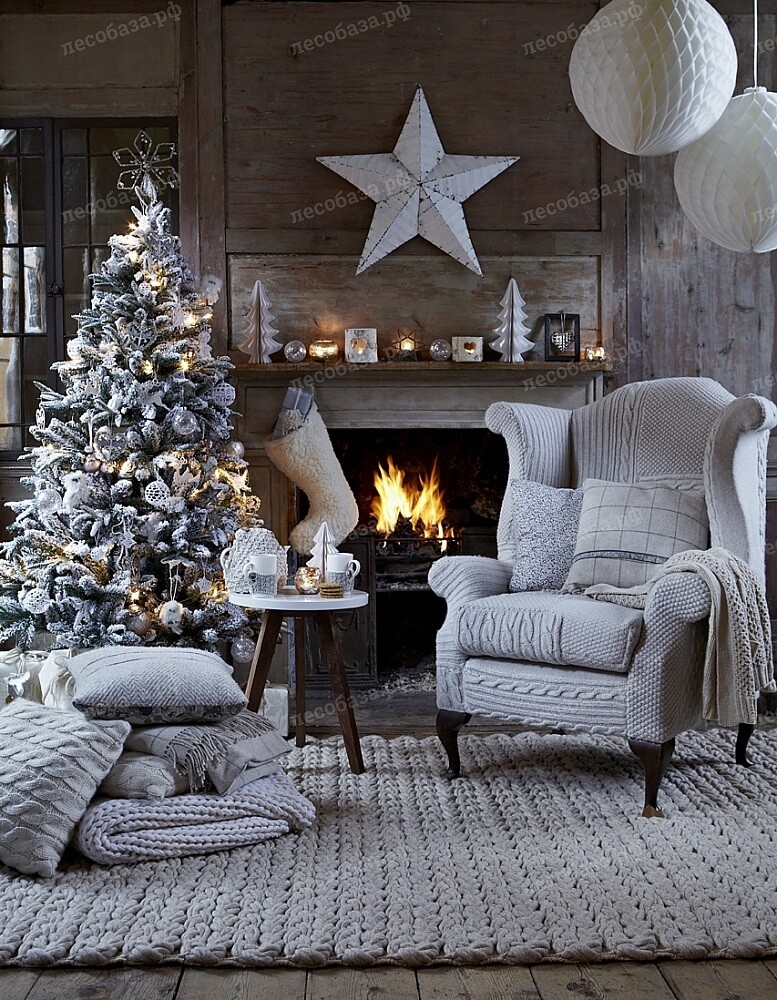 A Christmas decor as warm as the living room (1)