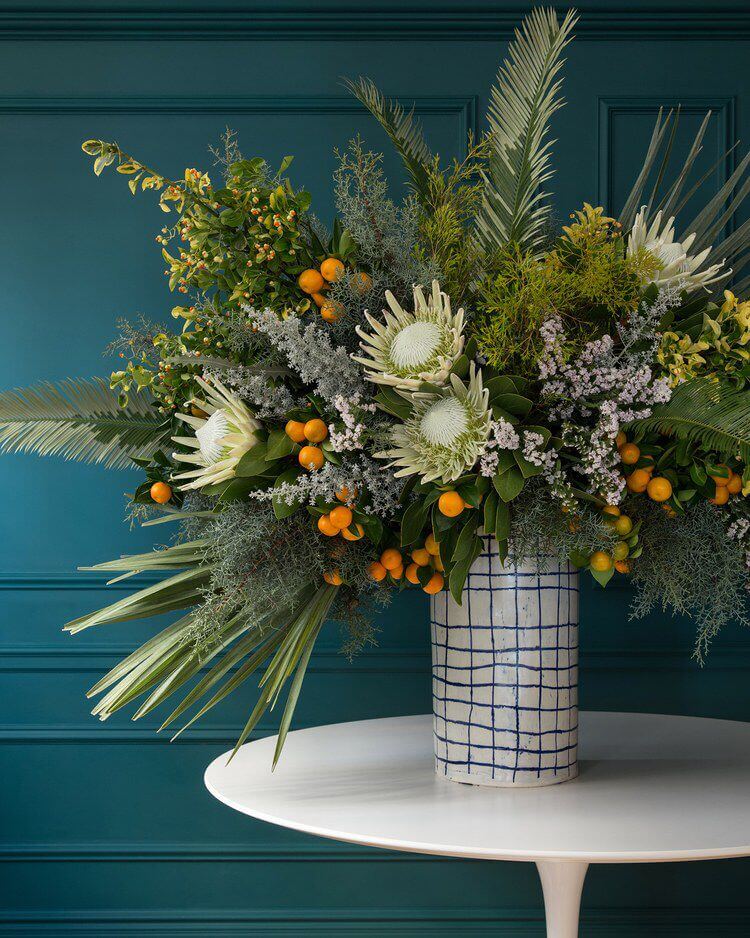 A touch of the exotic for this festive bouquet 
