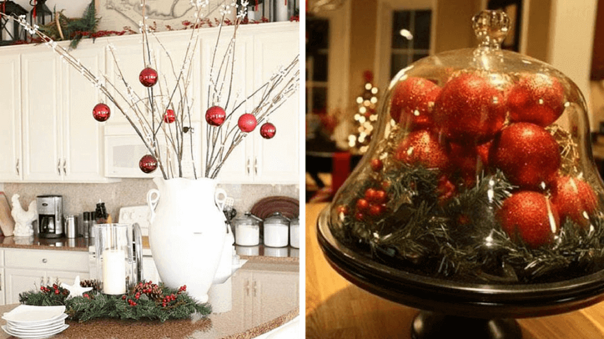 Christmas balls take over the kitchen (2)