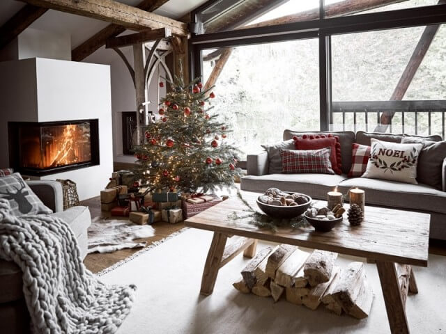 Christmas by the fireside in a cozy living room (1)