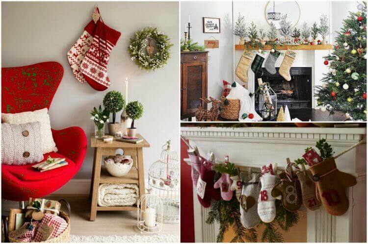 Christmas decoration to hang to make yourself with socks (1)