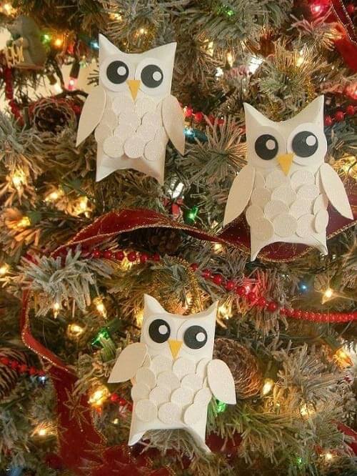 Christmas decoration with adorable owls