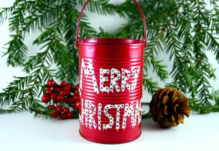 Christmas lantern with tin can (1)
