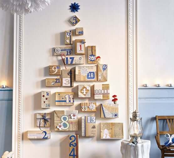 Christmas tree-shaped advent calendar 