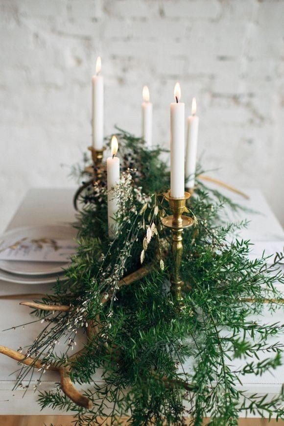 Create an elegant and natural table runner with a few branches