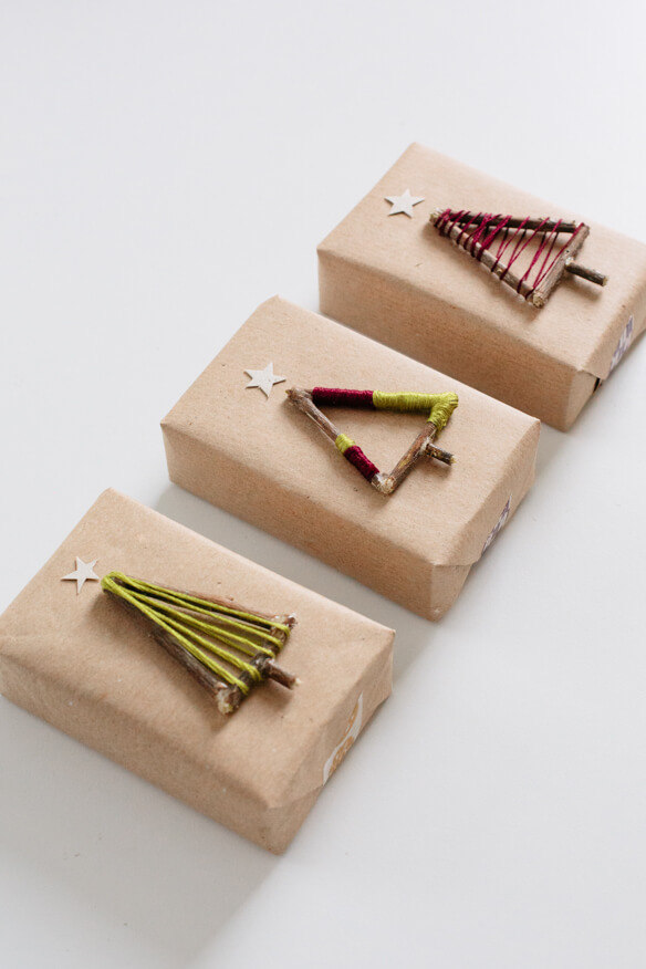 Gift wrapping to make yourself with wooden branches (1)