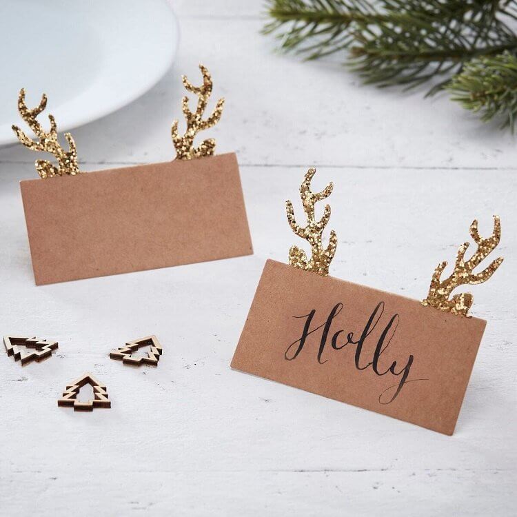 Glittery and express reindeer horn place card (1)