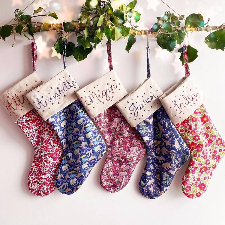 Hang Christmas stockings from a branch (1)