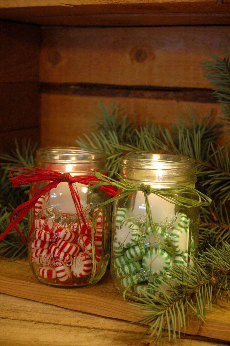 Jar candle holders filled with candies (1)