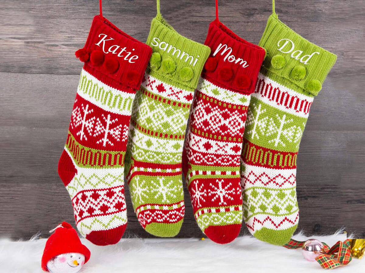 Knitted Christmas socks (1)