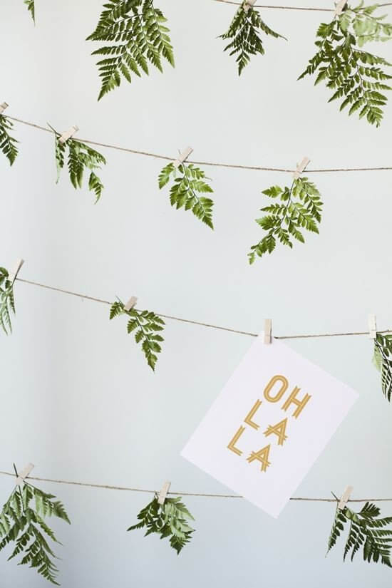 Make and hang a garland of fern leaves 