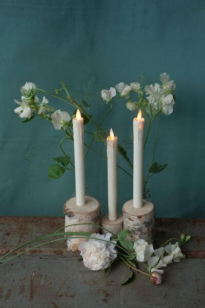 Original, these wooden logs transformed into candle holders (1)
