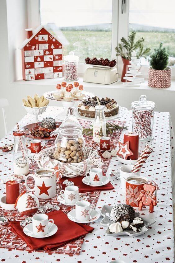Red and white tablecloth (1)