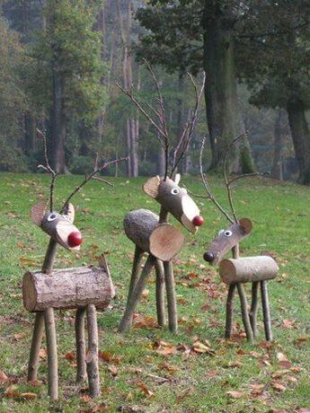 Santa's reindeer visiting the garden 