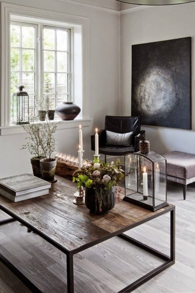 A chic plant decoration to feminize the industrial living room (1)