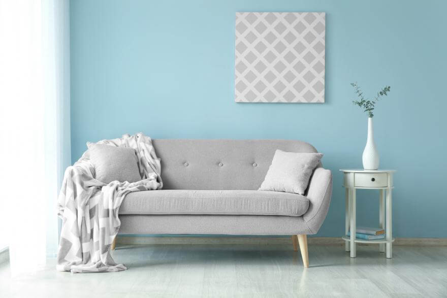 A living room mixing gray and blue for more freshness (1)