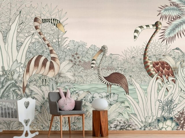 A panoramic jungle in the children's room (1)
