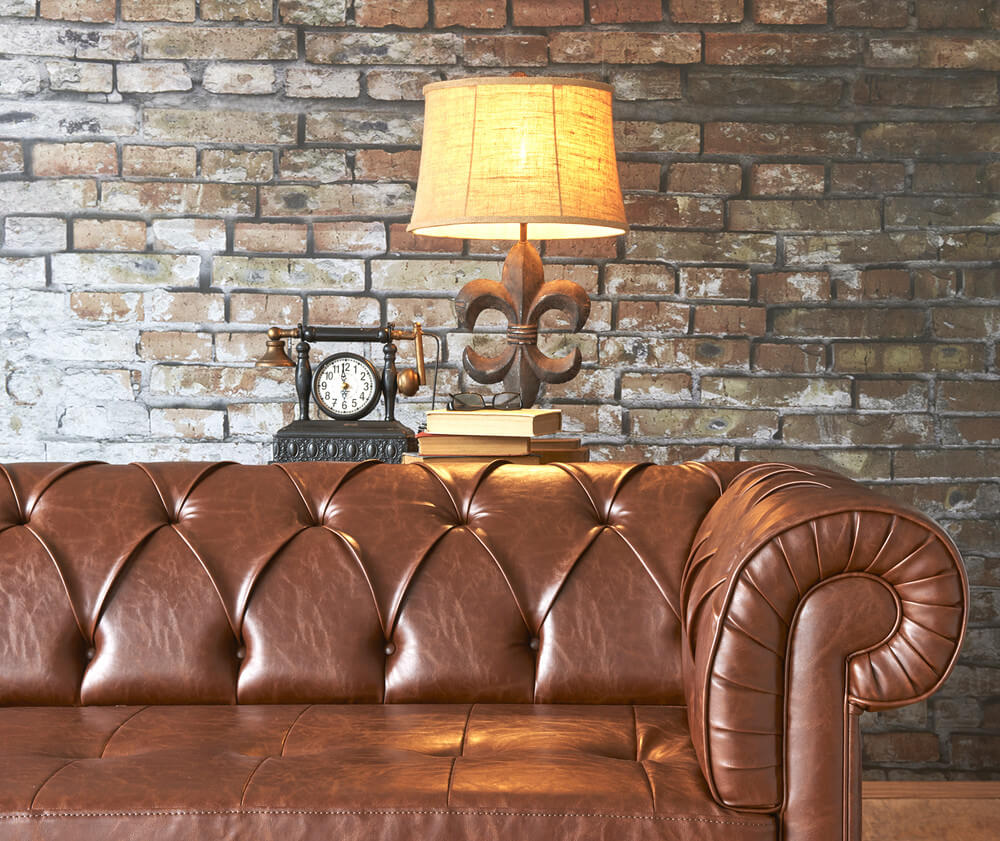 A patinated leather sofa (1)