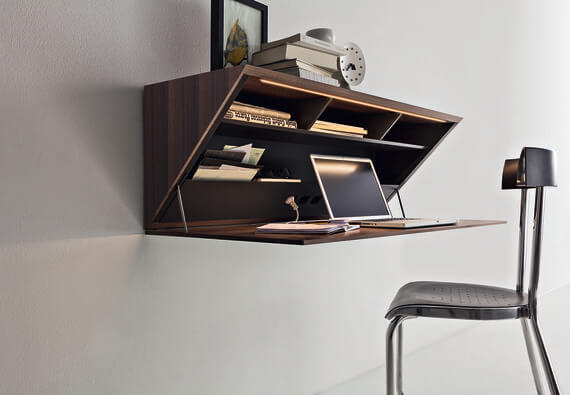 Arrange an office area discreetly with a flap cabinet (1)