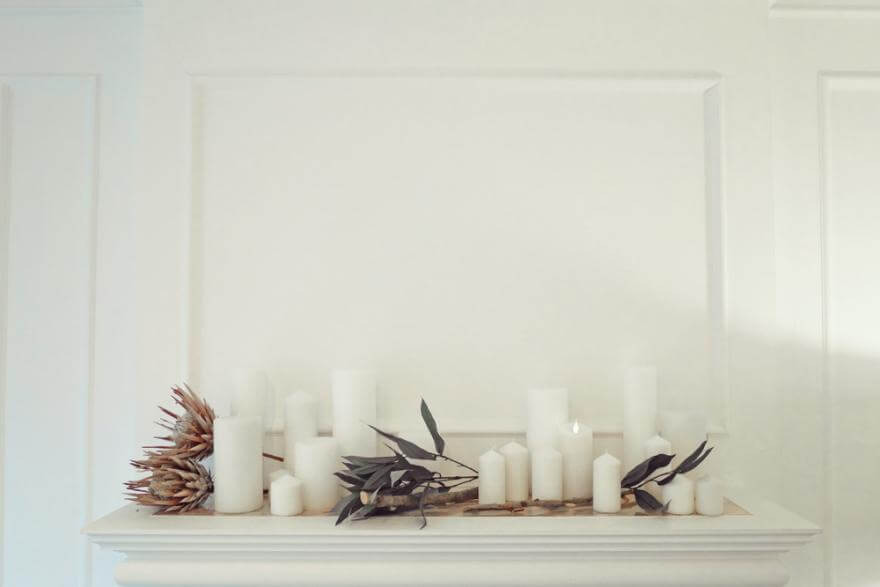 Candles on a decorative fireplace (1)