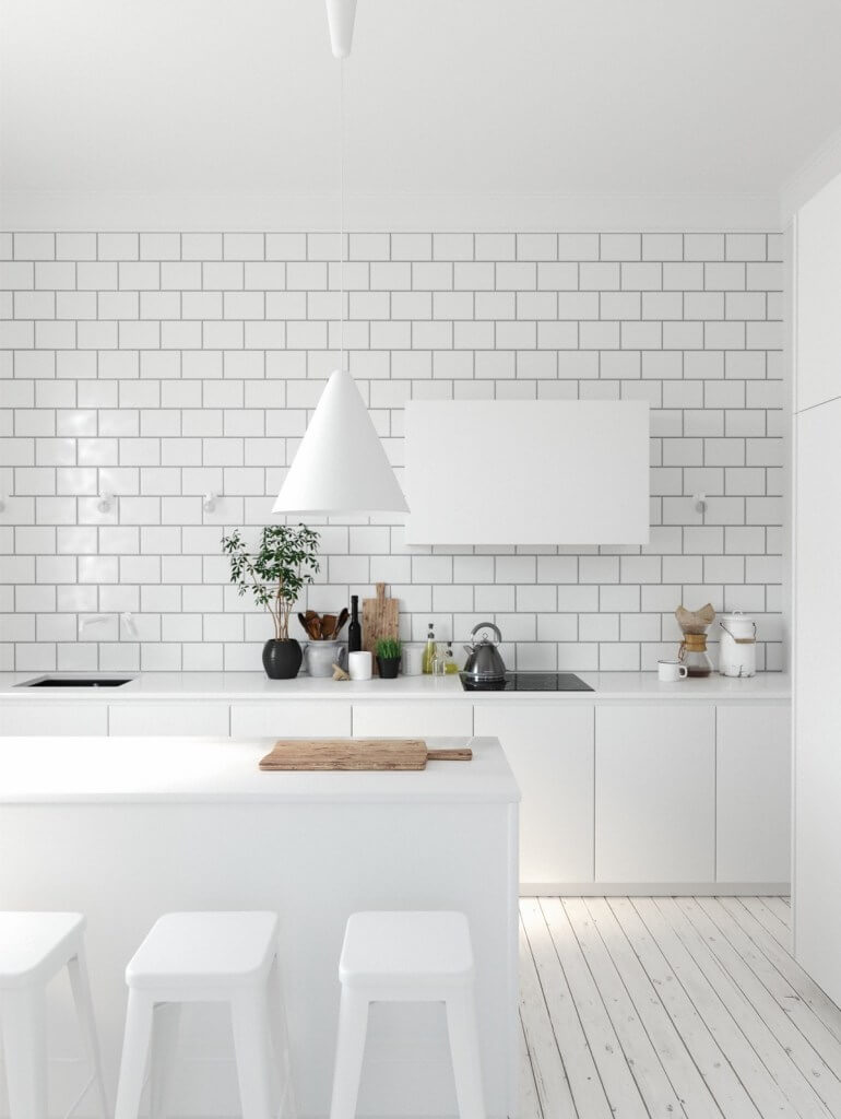 Minimalist kitchens combine white and ...1 (1)