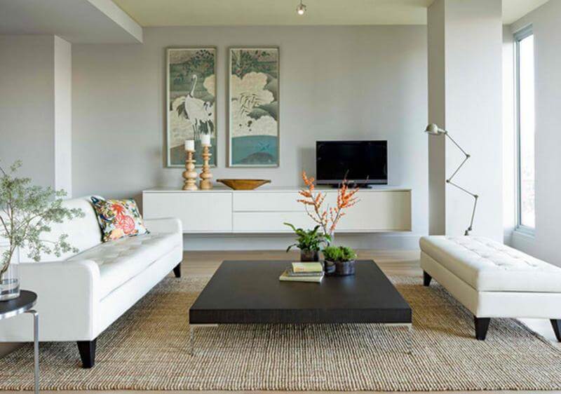 minimalist shabby chic living room