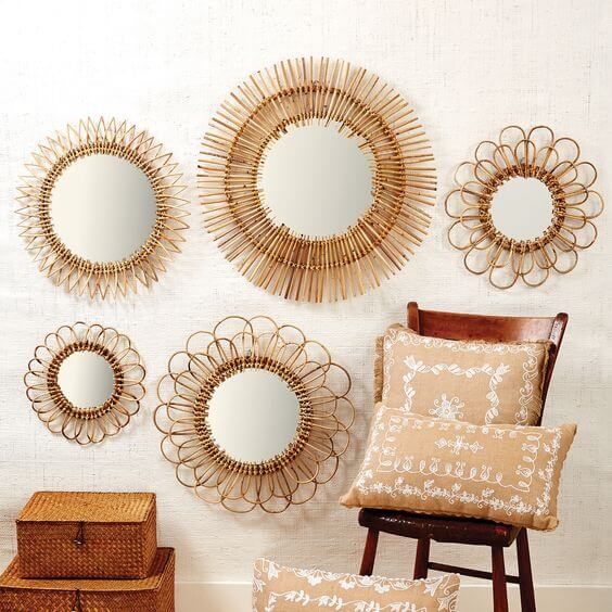 Rattan mirror pieces (1)