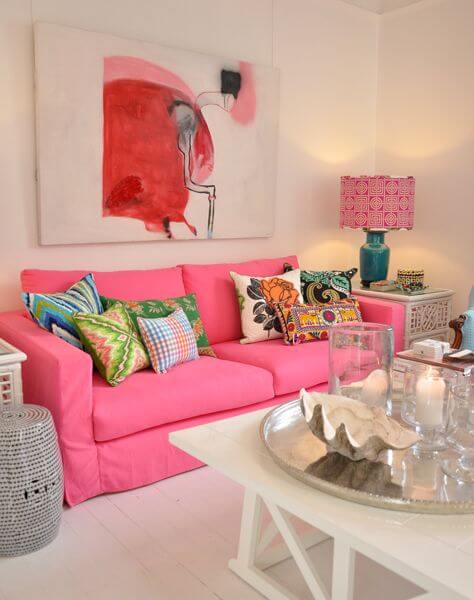 The pink sofa is the king of the small living room (1)