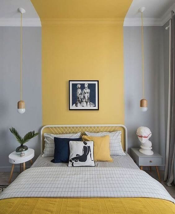 Use yellow color for bright bedroom (1)