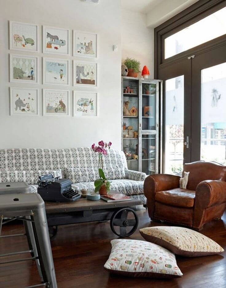 Vintage industrial atmosphere in this small living room1 (1)