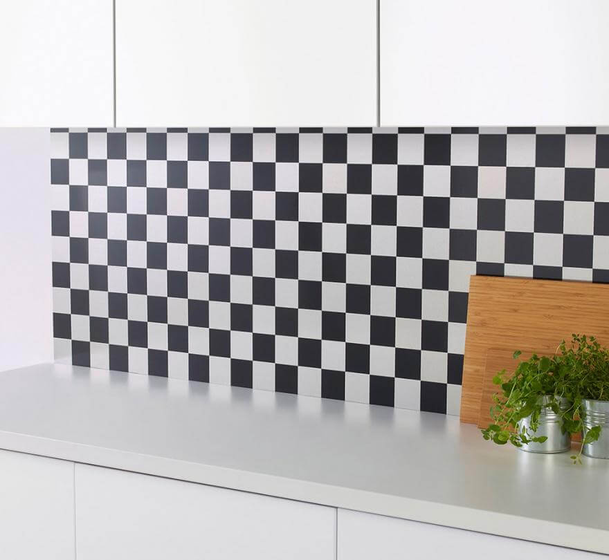 A black and white checkered credenza (1)