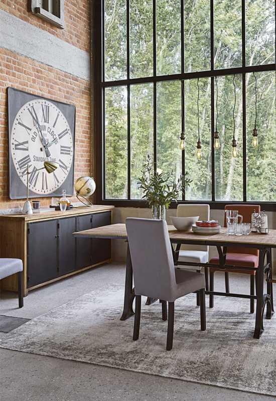 A dining room with an industrial and stylish decor (1)