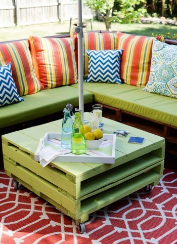A garden furniture set in colorful pallets (1)