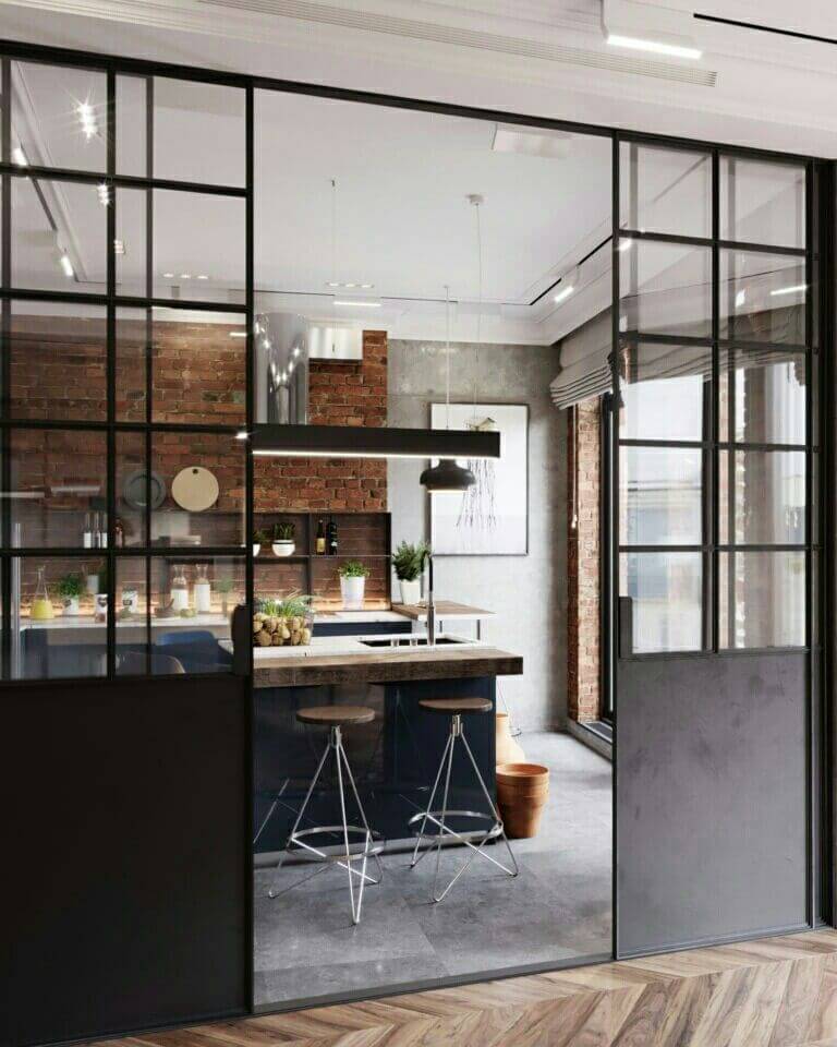 A glass roof to partition the kitchen without losing light (1)