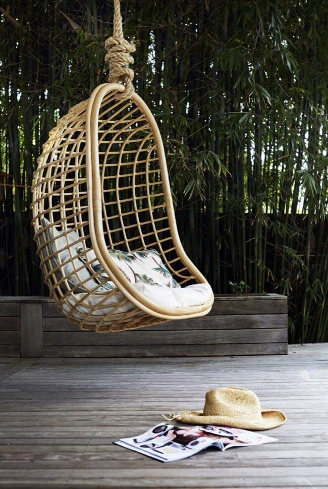 A hanging chair