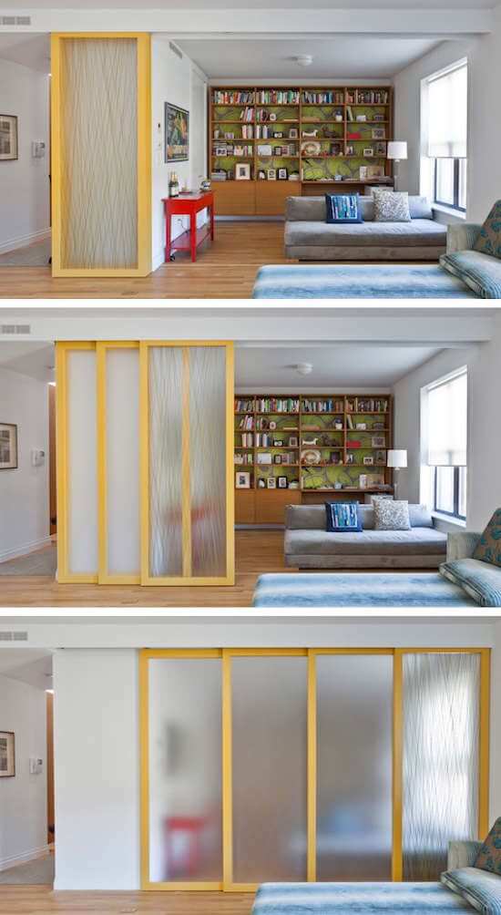 A sliding partition to enlarge a room (1)