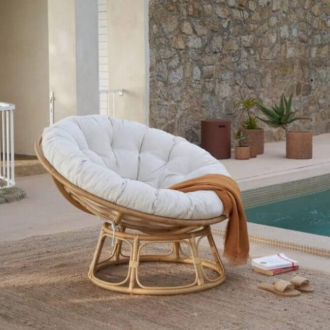 Add a boho touch to your patio or living room with a Papasan armchair (1)