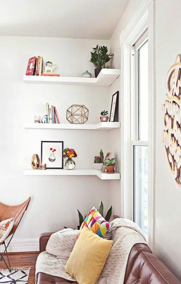 Corner shelves to enhance the nooks and crannies of the living room (1)