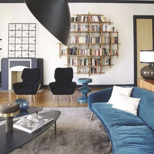 Curves and colors for a designer living room (1)